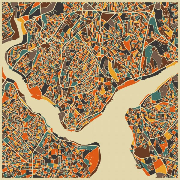 PHOTOWALL / Multicolor Map - Istanbul (e22734)