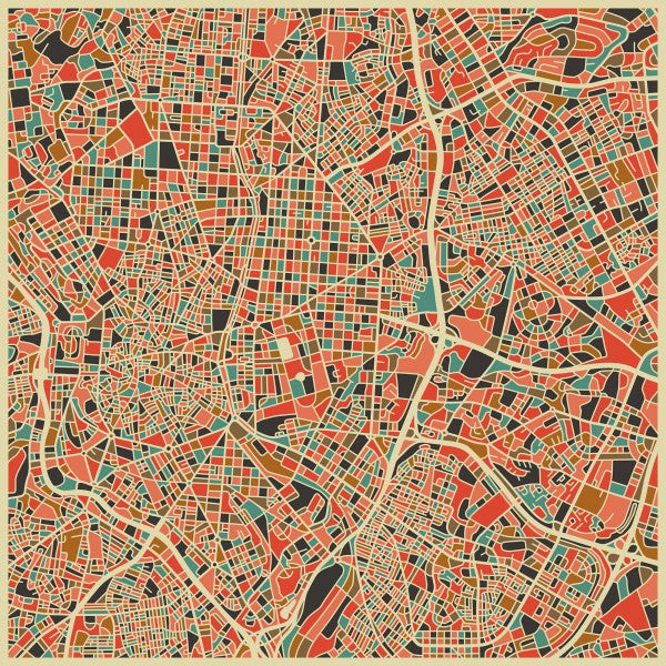 PHOTOWALL / Multicolor Map - Madrid (e22738)