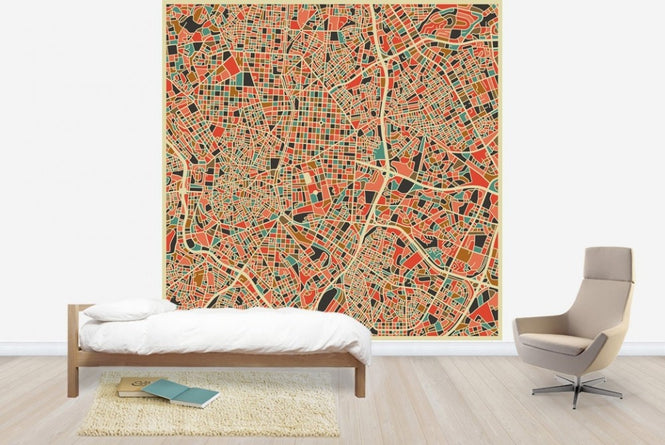 PHOTOWALL / Multicolor Map - Madrid (e22738)