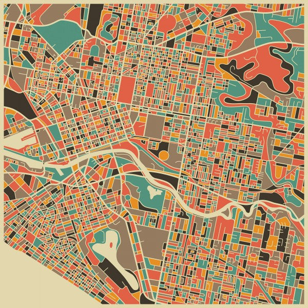 PHOTOWALL / Multicolor Map - Melbourne (e22739)