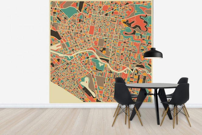 PHOTOWALL / Multicolor Map - Melbourne (e22739)