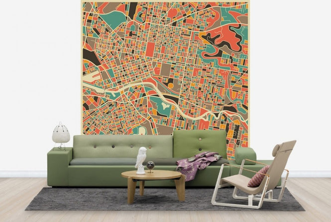 PHOTOWALL / Multicolor Map - Melbourne (e22739)