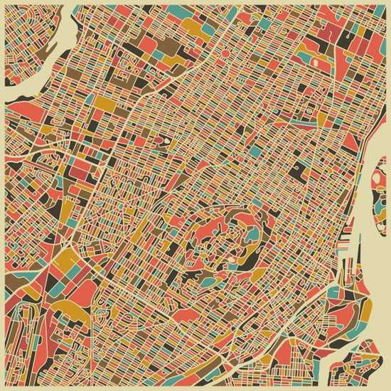 PHOTOWALL / Multicolor Map - Montreal (e22741)