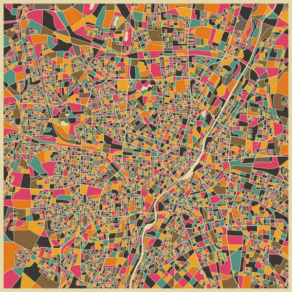 PHOTOWALL / Multicolor Map - Munich (e22742)
