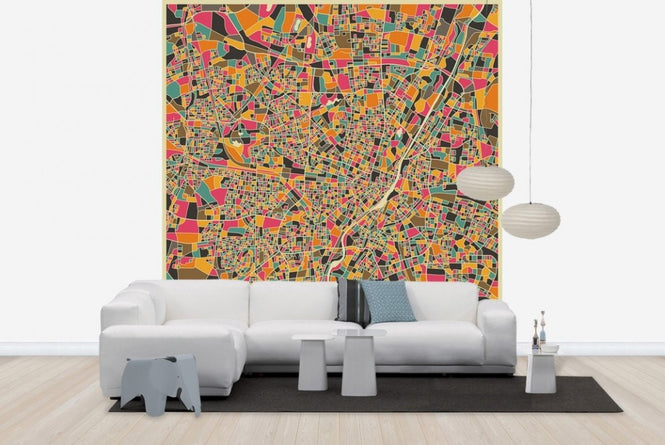 PHOTOWALL / Multicolor Map - Munich (e22742)