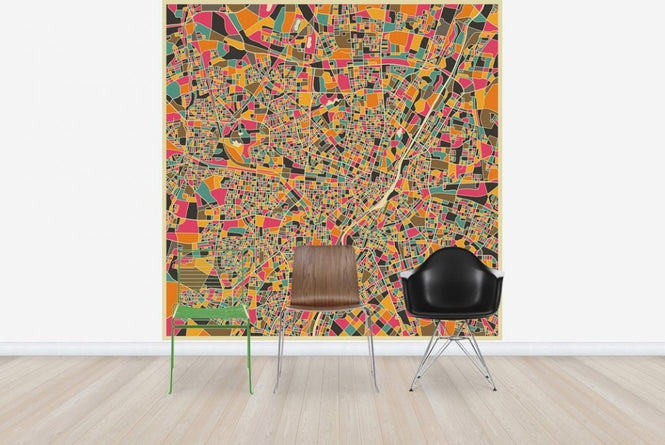 PHOTOWALL / Multicolor Map - Munich (e22742)