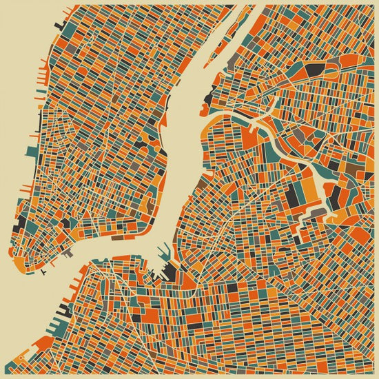 PHOTOWALL / Multicolor Map - New York (e22743)