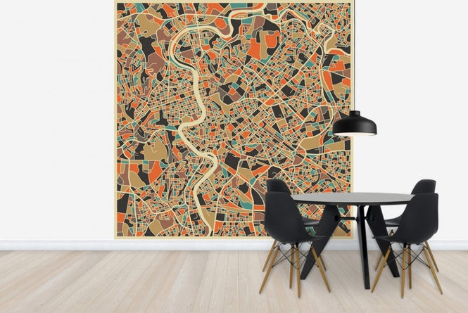 PHOTOWALL / Multicolor Map - Rome (e22745)