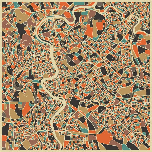PHOTOWALL / Multicolor Map - Rome (e22745)
