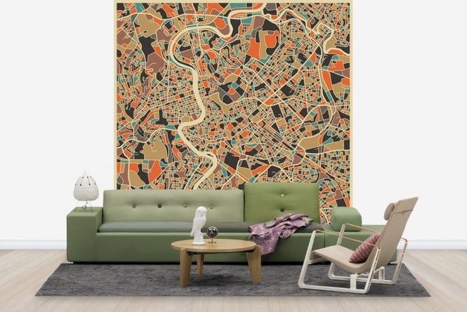 PHOTOWALL / Multicolor Map - Rome (e22745)