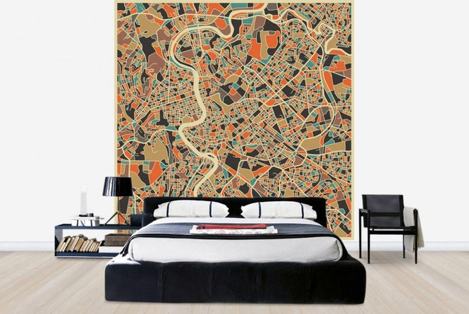 PHOTOWALL / Multicolor Map - Rome (e22745)