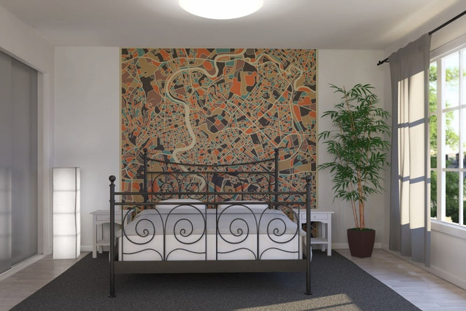 PHOTOWALL / Multicolor Map - Rome (e22745)