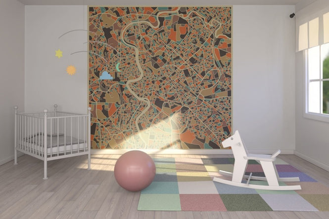 PHOTOWALL / Multicolor Map - Rome (e22745)