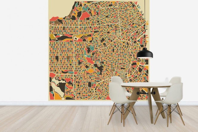 PHOTOWALL / Multicolor Map - San Fransisco (e22748)