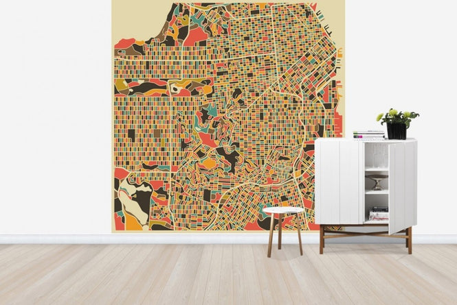 PHOTOWALL / Multicolor Map - San Fransisco (e22748)