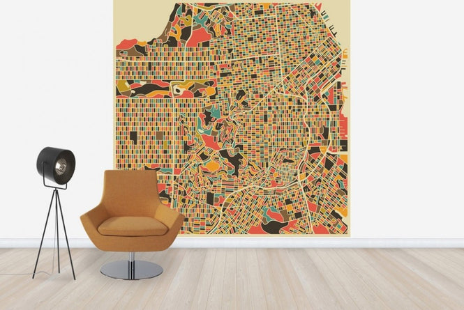 PHOTOWALL / Multicolor Map - San Fransisco (e22748)