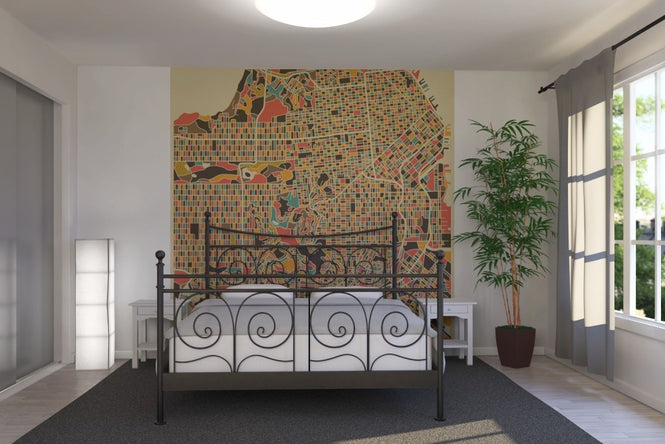 PHOTOWALL / Multicolor Map - San Fransisco (e22748)