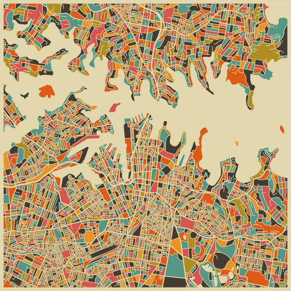 PHOTOWALL / Multicolor Map - Sydney (e22749)