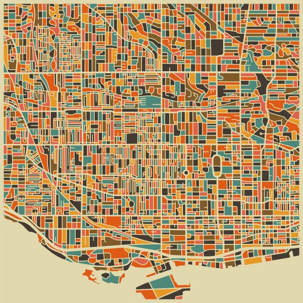 PHOTOWALL / Multicolor Map - Toronto (e22750)