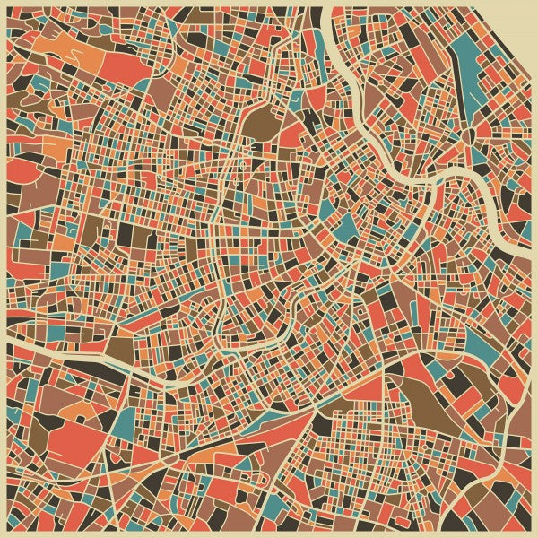 PHOTOWALL / Multicolor Map - Vienna (e22751)