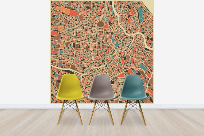 PHOTOWALL / Multicolor Map - Vienna (e22751)