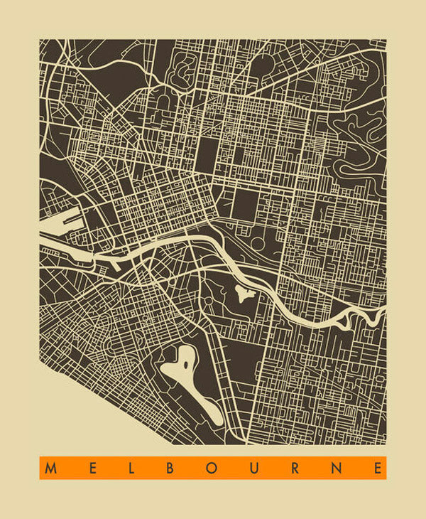 PHOTOWALL / City Map - Melbourne (e22758)