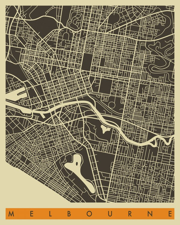 PHOTOWALL / City Map - Melbourne (e22758)