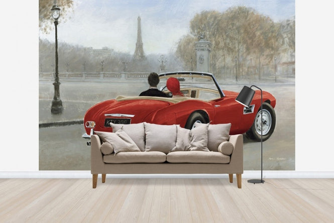 PHOTOWALL / A ride in Paris III Red Car (e22770)