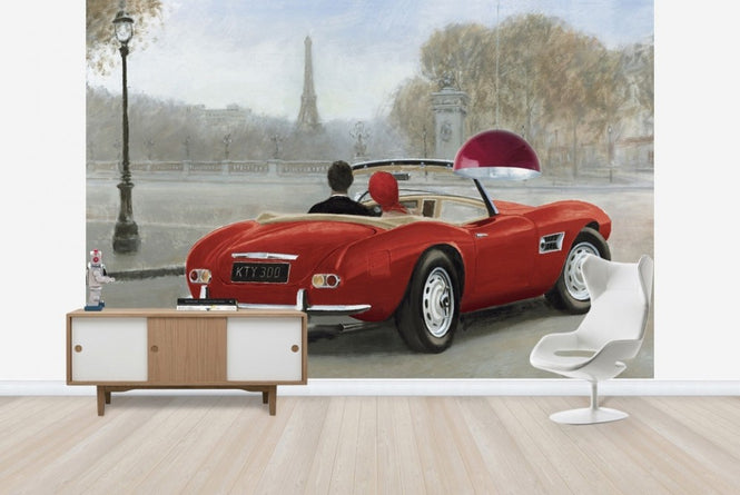 PHOTOWALL / A ride in Paris III Red Car (e22770)