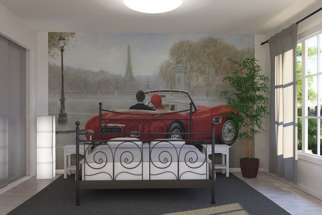 PHOTOWALL / A ride in Paris III Red Car (e22770)