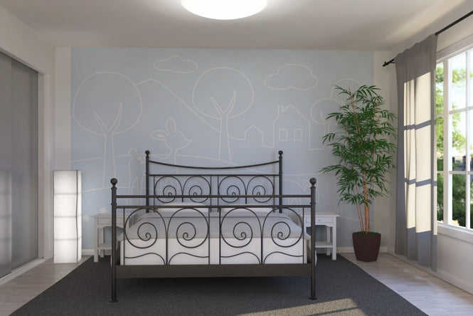 PHOTOWALL / Deer World Lines - Light Blue (e22797)
