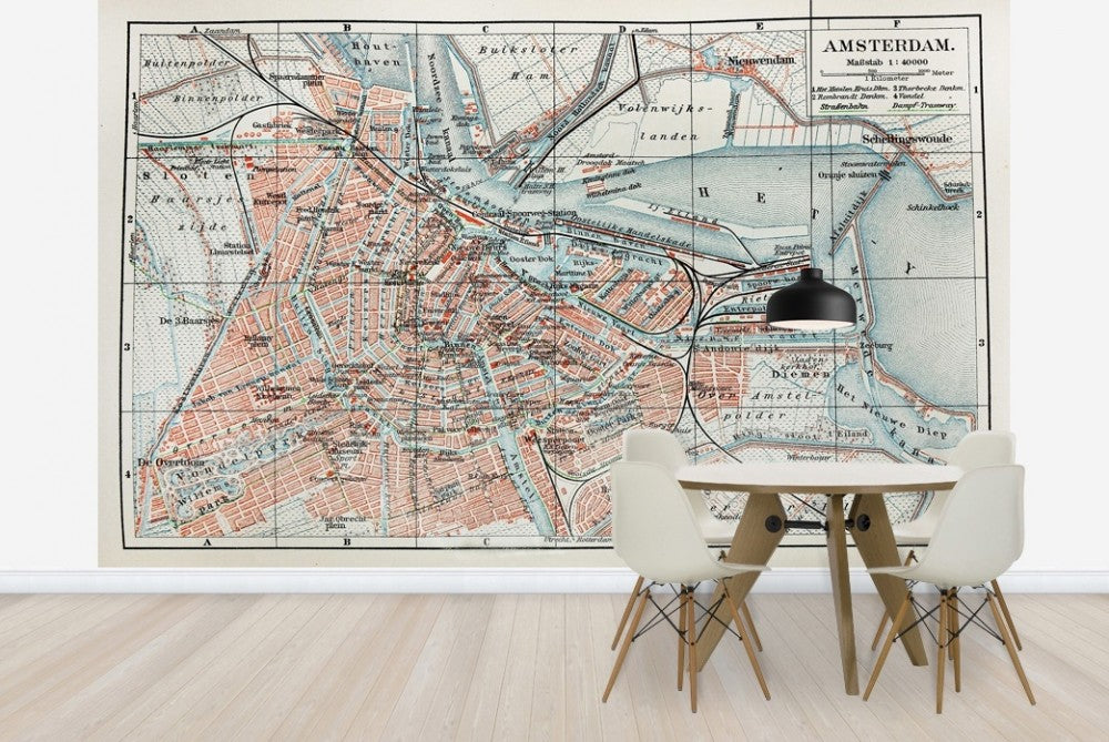 PHOTOWALL / 19th Century Old Map of Amsterdam City (e22813