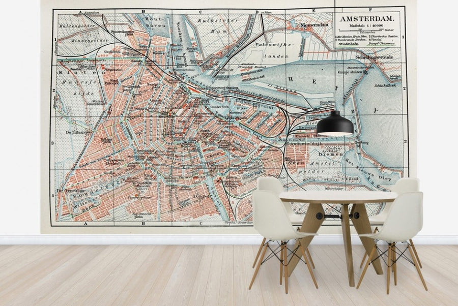 PHOTOWALL / 19th Century Old Map of Amsterdam City (e22813)