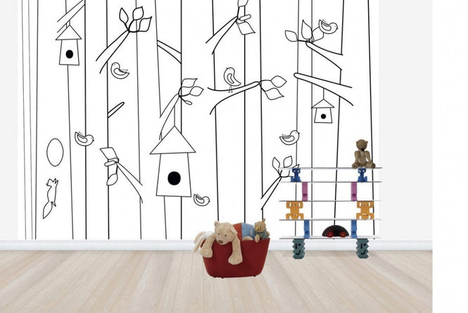 PHOTOWALL / Bird Forest - Black & White (e22851)