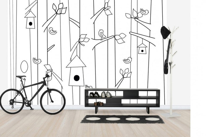 PHOTOWALL / Bird Forest - Black & White (e22851)