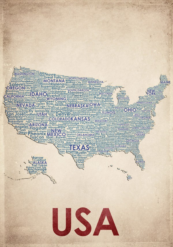 PHOTOWALL / USA Map (e22962)