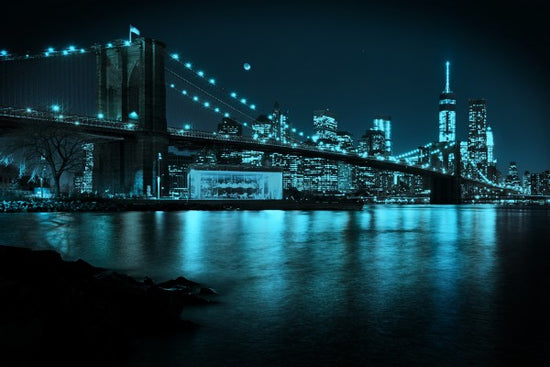 PHOTOWALL / New Freedom Tower and Brooklyn Bridge at night (e23053)