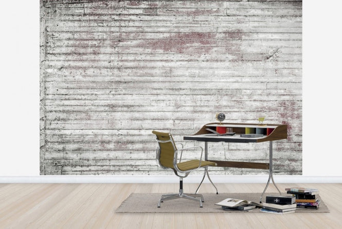 PHOTOWALL / White and Red Concrete Wall (e23058)