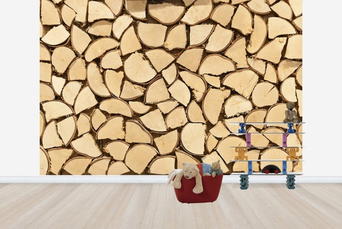 PHOTOWALL / Light Brown Firewood (e23065)