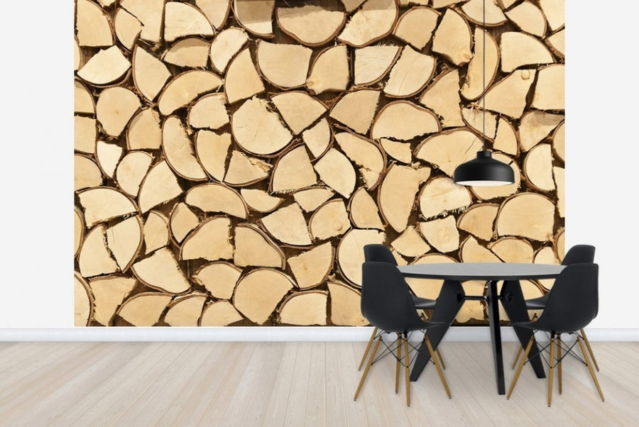 PHOTOWALL / Light Brown Firewood (e23065)