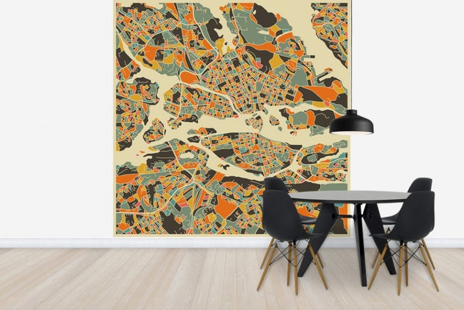 PHOTOWALL / Multicolor Map - Stockholm (e23130)