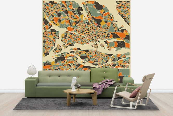 PHOTOWALL / Multicolor Map - Stockholm (e23130)