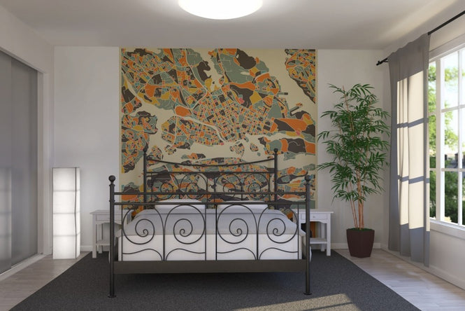 PHOTOWALL / Multicolor Map - Stockholm (e23130)