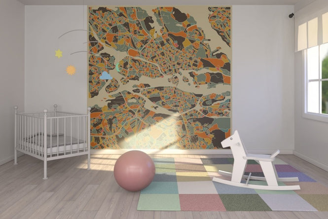PHOTOWALL / Multicolor Map - Stockholm (e23130)