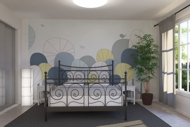 PHOTOWALL / Happy Forest - Pastel Blue (e23135)