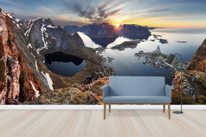 PHOTOWALL / Mountain Landscape at Sunset in Norway (e23179)