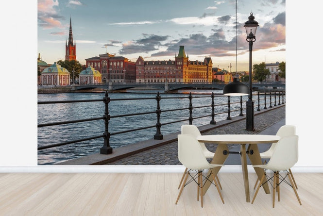 PHOTOWALL / Sunset in the Old Town in Stockholm (e23198)