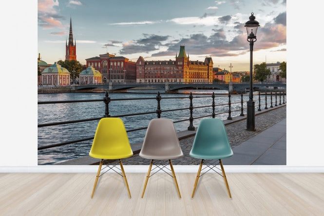 PHOTOWALL / Sunset in the Old Town in Stockholm (e23198)