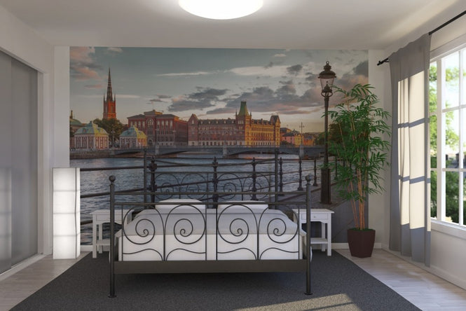 PHOTOWALL / Sunset in the Old Town in Stockholm (e23198)