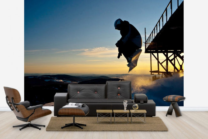 PHOTOWALL / Snowboarder Jump from a Bridge (e23220)